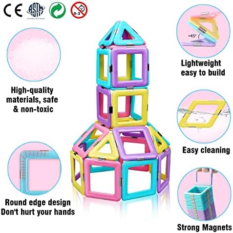 Tolnetr Magnetic Tiles Toys for 3 4 5 6 7 8+ Year Old Girls Boys Toddlers - Image 4