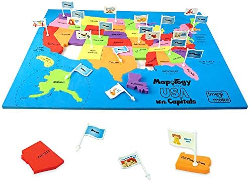 Imagimake Mapology USA Map Jigsaw Puzzle, Learn States, Capitals with Flags by Imagimake