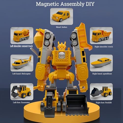Magnetic Transform Engineering Car Assembled Toys with Storage Box, Magnetic Cars and Trucks for Kids, Magnetic Blocks for Toddlers,Outdoor Activities for Kids Ages 3-5 4-8 - Image 3