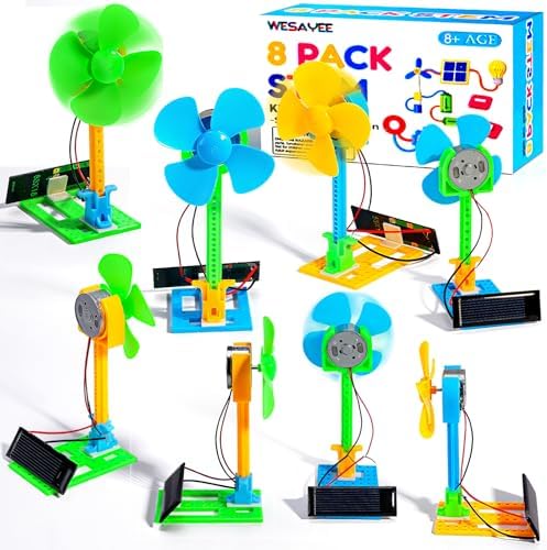STEM Kits for Kids Science STEM Toys, 8 Bulk Solar Powered Crafts Boys Girl by WESAYEE
