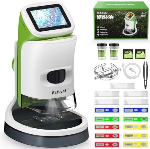 Kids Digital Microscope with Detachable Stand: STEM Science Kit Gift Toys by BEBANG