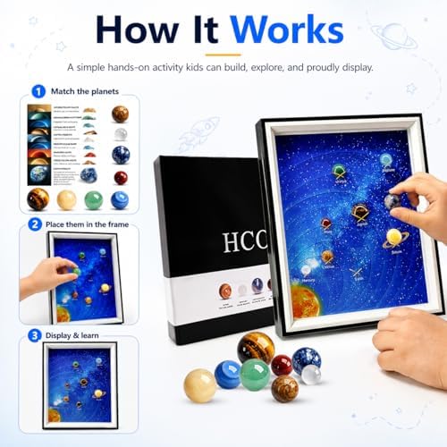 Solar System Project Kit for Kids 8-12, 8 Real Gemstone Planets - Image 5