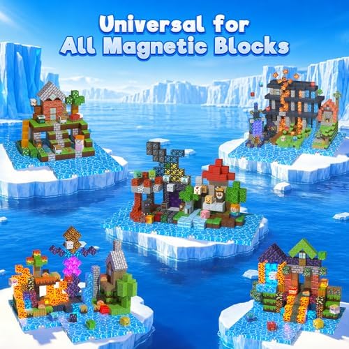 8PCS 4" x 4" Magnetic Building Block Base Plates for Kids, Strong Grip Magnetic blocks Base Compatible with Most Popular Magnetic Blocks & Cubes, STEM Educational Toys for Boys Girls Ages 3+ (Water） - Image 4