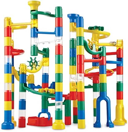 MindWare Marble Run: 123 Piece Set (103 Durable Pieces and 20 Marbles) STEM Building Set for Kids by MindWare