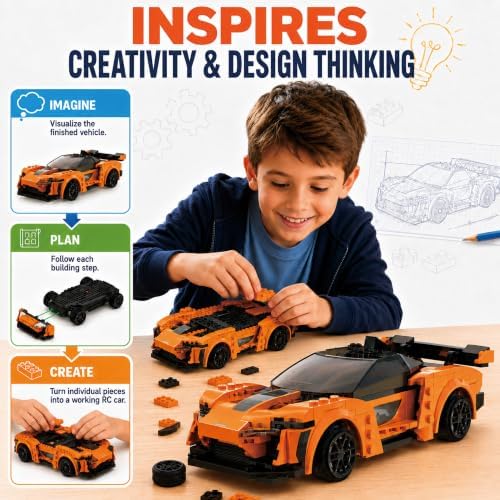 WISEPLAY Remote Control Car Building Kit, STEM Programmable App Controlled RC Building Toys for Boys & Girls 6-12 - Image 2