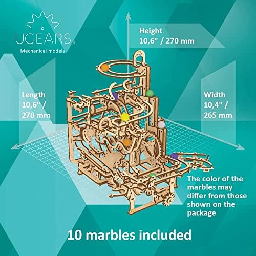 UGEARS Bundles Marble Run Holiday Set Wooden Marble Run Kit with 10 Colored Marbles - 3D Puzzles for Adults and Kids - Amusement Park Wood Marble Track 3D Puzzle - Wood Model Kit for Self-Assembly - Image 3