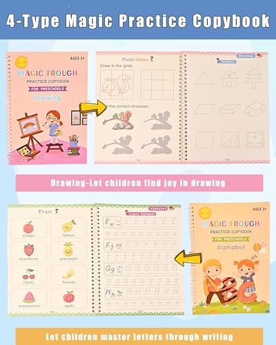 Magic Grooved Reusable Writing Books, Tracing Workbook for Kids Ages 3‑8 - Image 4