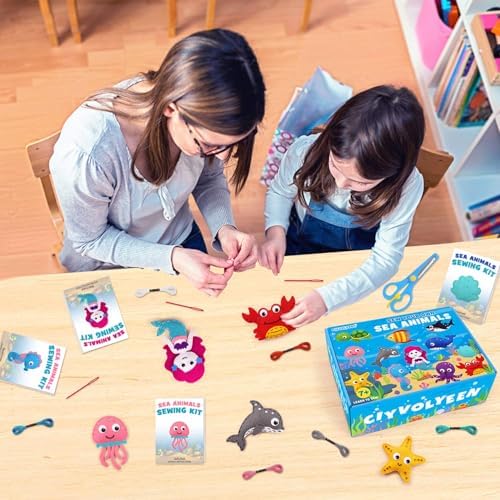 CiyvoLyeen Sea Animals Sewing Kit for Ages 8-12 Felt Sewing Craft 12Pcs - Image 6