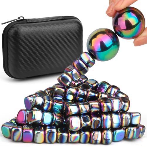 Magnetic Stones Rock Fidget Toys for Adults, 500g Smooth Ferrite Putty Stones Replacement Magnet with Fiber Case for Ferrite Putty, Desk Toy Magnet for Whiteboard Office Kitchen by LNCOJOLM