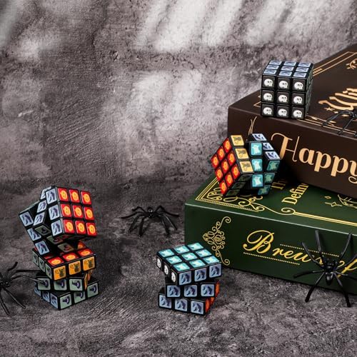 24 Pack Halloween Mini Cube Set, 1.18 Inch 3x3x3 Bulk Mini Cube Puzzles, Halloween Party Favors, Non-Candy Treats, Classroom Prizes, Goodie Bag Stuffers for Kids - Image 5