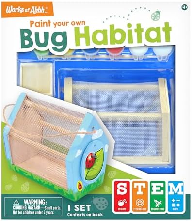 Works of Ahhh... Bug Habitat Wood Craft Kit - Paint Set, STEM Activity - Ages 4+ by WorksofAhhh