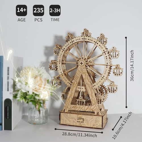 Music Park 3D Wooden Puzzle, Ferris Wheel Music Box - Image 5