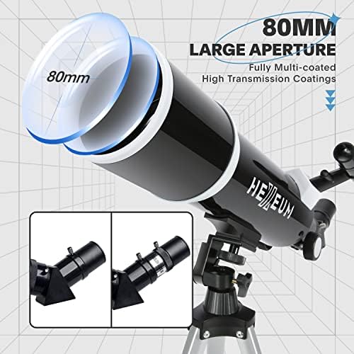 Koolpte Telescope for Adults & Beginner Astronomers - 80mm Aperture 600mm Fully Multi-Coated High Transmission Coatings with AZ Mount Tripod Phone Adapter, Carrying Bag, Wireless Control. - Image 2