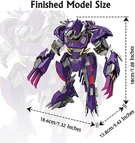 Microworld 3D Metal Puzzle, Mechanical Wolf Metal Earth Model Kits, Difficult Challenge Jigsaw Puzzles Laser Cut Brain Teaser DIY Collection Gifts Puzzles for Adults Men Boys Teens - Image 5