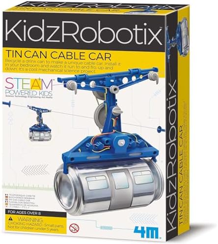 4M KidzRobotix Tin Can Cable Car, DIY Science Kit, STEM Mechanics Toy by 4M