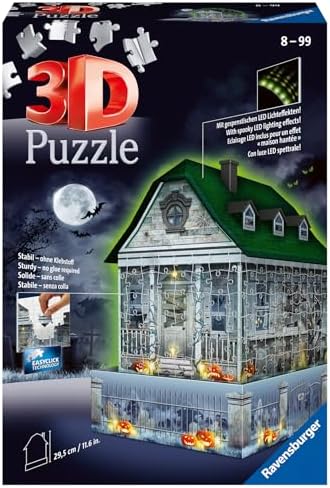 Ravensburger Haunted House 216 Piece 3D Jigsaw Puzzle for Kids 11548 - Easy Click Technology Means Pieces Fit Together Perfectly - Image 2