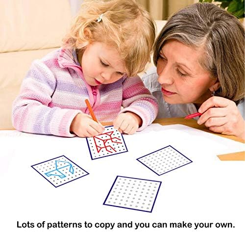 Thoth Montessori Wooden Geoboard Mathematical Manipulative Material Array Block Geo board with 36Pcs Pattern Cards and Rubber Bands Matrix 8x8 for Kids Graphical Educational Toys Early Development Toy - Image 4