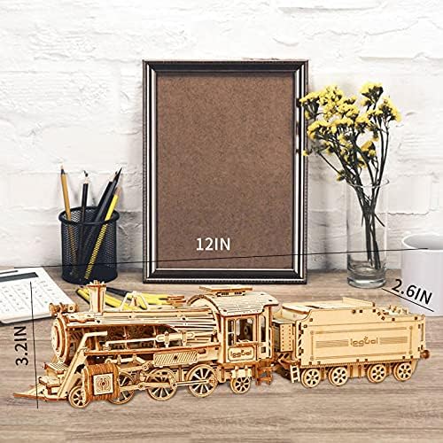 Express Train - DIY 3D Wooden Puzzle Model Kit - Laser Cut Wooden Puzzle Craft Kit, Brain Teaser Educational Building Model Toy for Kids -Mechanical Train Model Kits - Image 5