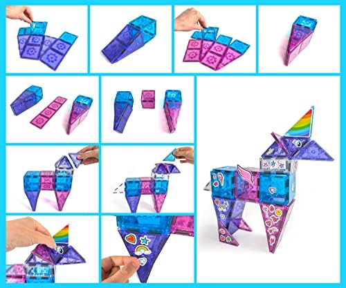 Tytan Tiles Ultimate Unicorn Magnetic Tiles Building Set, Adorable Kids’ STEM Toy, Creative Play, Shape & Pattern Recognition, Fine Motor Skills, Includes Storage Bag, Ages 3 and Up - Image 5