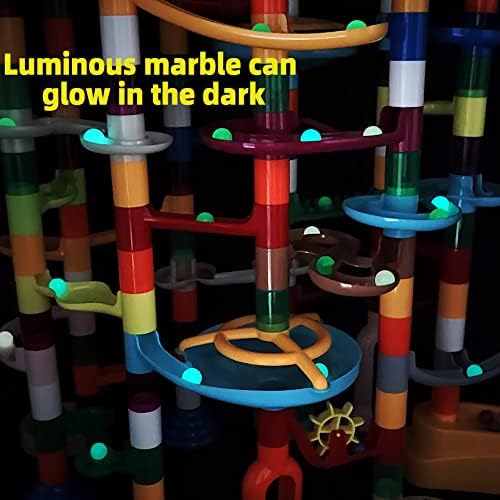 DSHMIXIA Marble Run Marble Maze Race Track with Glowing Marbles for Kids Ages 3-4-8-10 Sturdy Building Toys Kids Games Amazing Fun Gifts (Super) - Image 2
