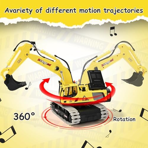 kolegend Remote Control Excavator Toy 16 Inch, 11 Channel RC Construction Vehicles Hydraulic Haulers Digger Toys Gift for 6+ Years Old Kids Boys - Image 3