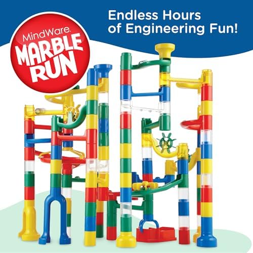 MindWare Marble Run: 123 Piece Set (103 Durable Pieces and 20 Marbles) STEM Building Set for Kids - Image 2