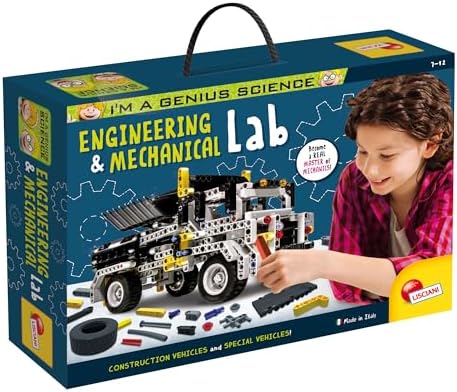 Lisciani I'm a Genius Science Super Laboratory of Engineering and Mechanics - Scientific and Educational Kit - Building Machines - For Children from 7 to 12 Years Old by Liscianigiochi