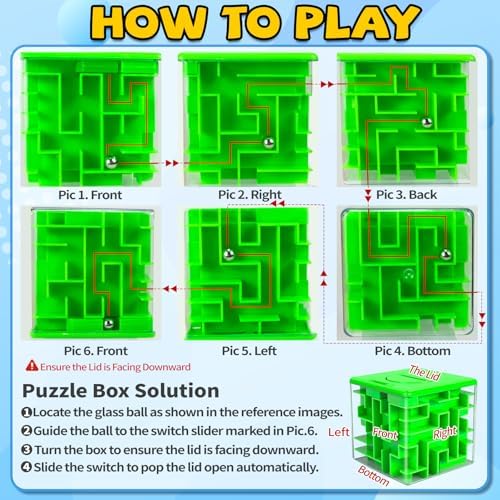 10 Pack Money Maze Puzzle Gift Boxes(4 Colors), 3D Mazes Magic Cube - Image 5