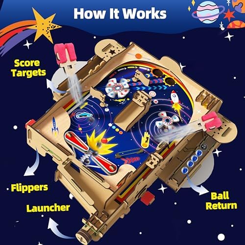GobiDex DIY Pinball Machine Kit for Kids, Build Your Own Arcade Game - Image 5