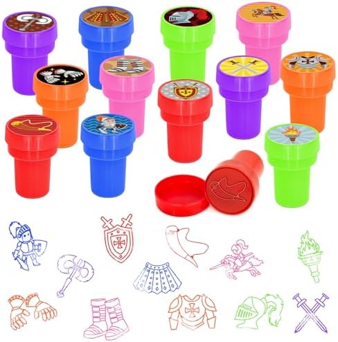 Cinrobiye 24 Pcs Armor of God Stampers Party Favor Set, Cute Christian Bible Stamps for Kids Church School, Sunday School Rewards, Classroom Prizes, Goody Bag Fillers, Faith Based Party Supplies by Cinrobiye