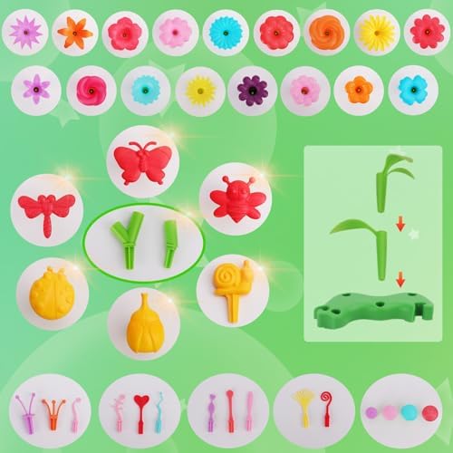BIRANCO. Flower Garden Building Toys - Build a Bouquet Floral Arrangement Playset for Toddlers and Kids Gifts Age 3, 4, 5, 6 Year Old Girls, Educational STEM Toy (120 PCS) - Image 3