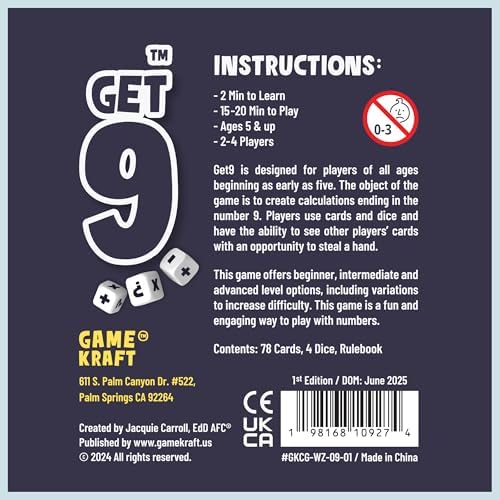 GET 9 Card and DICE Game, Family Game for 2-4 Players, 78 Cards with 4 Wooden Dice, Multiple Skill Levels - Image 7