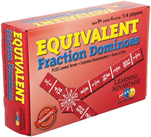 LEARNING ADVANTAGE Equivalent Fraction Dominoes, Math Games for Kids by LEARNINGADVANTAGE