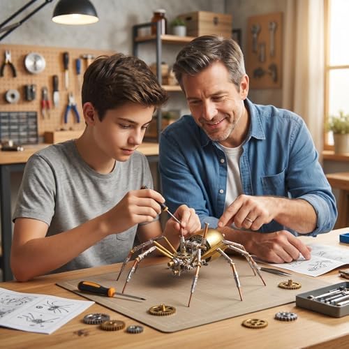 3D Metal Puzzles for Adults Teens-150+Pcs-Mechanical Spider Bee Insect Models-3 Hours to Build-Ideal for Birthday Gifts and Decorations (Mechanical Spider E) - Image 3