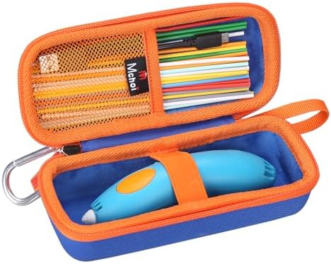 Mchoi 3D Printing Pen Case for 3Doodler Start+ Essentials 3D Printing Pen for Kids, Shockproof Travel Storage Pen Refills Bag for Boys & Girls, Case Only (Orange) by MchoiHardTravelStorageCase
