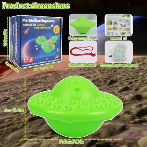 Marble Game & Balance Game for Kids - 60 Premium Glass Marbles, Strategy Fun Toy for 1-4 Players, Ready to Play Out of The Box 8 Years Old - Image 5