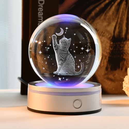 Cat Gifts for Women 3D Cat Crystal Ball - Image 3