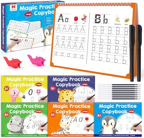 Magic Grooved Writing Practice for Kids 3-8, Grooved Handwriting Workbook by Unknown