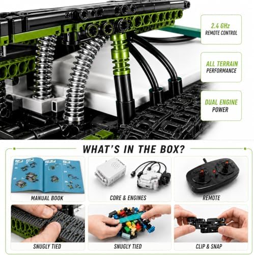 Kididdo Remote Control Cars Robot Building Kit Educational Toys for Age 8-13 Fun STEM Toys for Kids 3-in-1 RC Car Kit to Build Cool Building Blocks Set Birthday Gift for 8 9 10+ Year Old Boys - Image 3