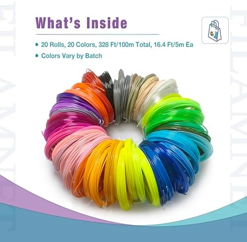 3D Pen PLA Print Filament Refills 1.75mm 20 Color 328 Ft 16.4 Ft Ea - Image 2