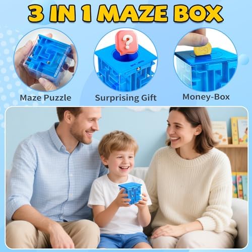 10 Pack Money Maze Puzzle Gift Boxes(4 Colors), 3D Mazes Magic Cube - Image 3