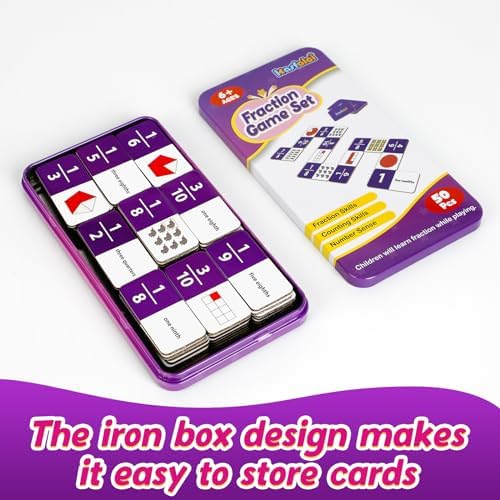 Kasfalci Fraction Dominoes Set,Math Games for Kids,Math Manipulatives,Counting Toys,Learning Games,Preschool Learning Activities,Homeschool Supplies,Kindergarten Classroom Must Haves,1st 2nd 3rd Grade - Image 6