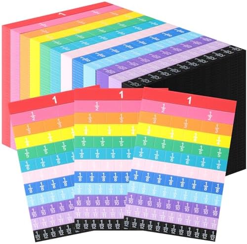 48 Sets Sayglosy Fraction Tile Manipulative for Math Classroom, Vivid Color by Sayglossy