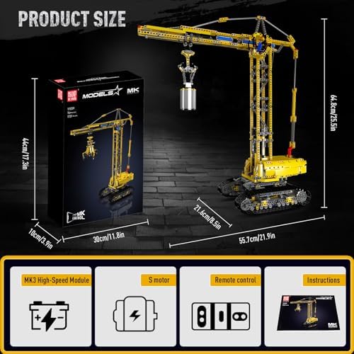 Mould King MOC Crawler Crane Advanced Building Kit for Adults, MOC Mobile Crane Heavy-Duty Truck Sets to Build, APP Control Large Engineering Vehicles, Construction Model Toy for Youth (1731 PCS) - Image 6