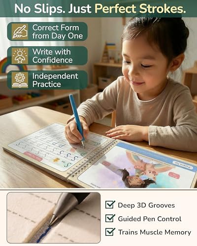 Magic Grooved Writing Practice for kids Ages 3-7, Kindergarten Workbooks - Image 4