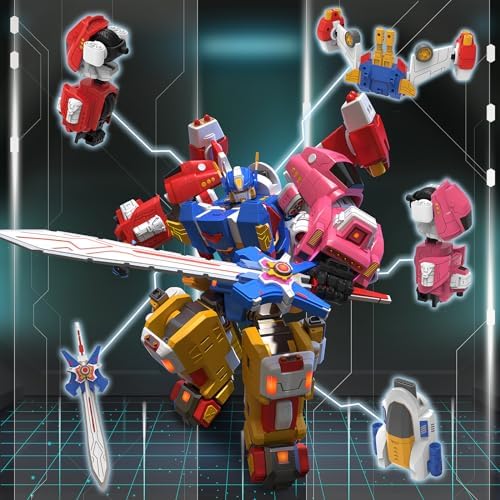5-in-1 Transforming Vehicles Playset Include Motorcycles, Planes, Go-Karts -STEM Stacking Car Kit, Robot Transformation, Birthday Gift for Toddler Kids 7 Years Old Boys Girls - Image 2