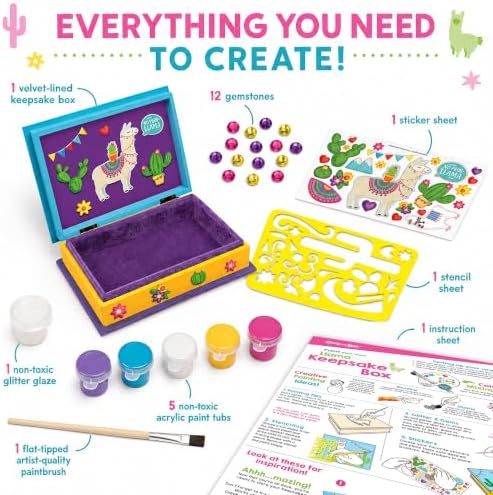Masterpieces Craft Set - Llama Keepsake Box Classic Wood Paint Kit - Premium Quality Educational and Fun Activity for Kids and Families - Great Gift Idea for Holidays Birthdays and Everyday Use - Image 5