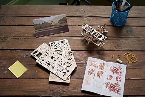 UGEARS Mini Biplane 3D Wooden Puzzles for Adults - Wooden Model Kits for Adults, DIY Craft Kit, Mechanical 3D Puzzle, for Aviation Enthusiasts and Puzzle Lovers - Image 6