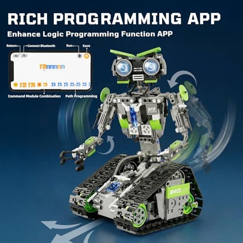 DOLIVE 5 in 1 STEM Robotics Kit, Building Block Set for Kids Ages 8-14, Remote Control and App Controlled Robot/Tank/Transporter/Scout/Engineering Vehicles, Birthday Gift for 8 9 10 11 12+ Years Old - Image 6