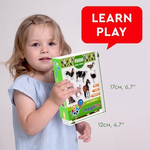 Fridge Magnets for Toddlers - 16 Farm Animal Magnets - Learning Toy - Image 2